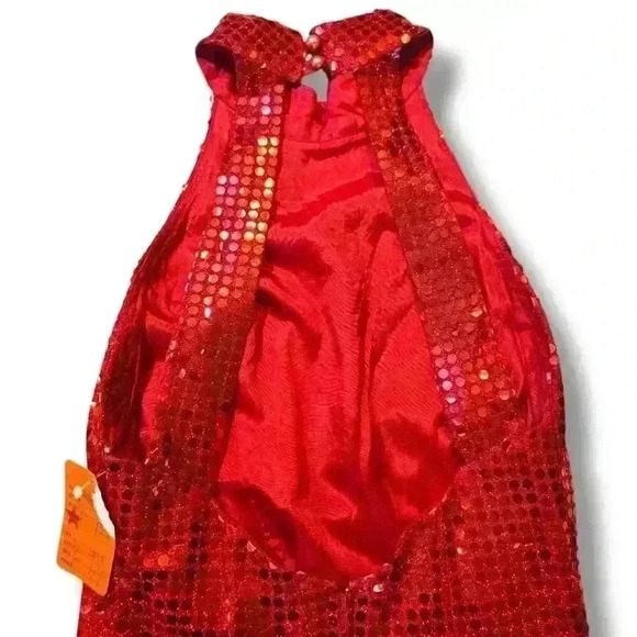 Vintage Roberta Fully Sequined Gown-Cherry Red| size 6 #196 - Picture 4 of 8
